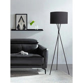 BLACK FLOOR LAMP Fabric Lampshade